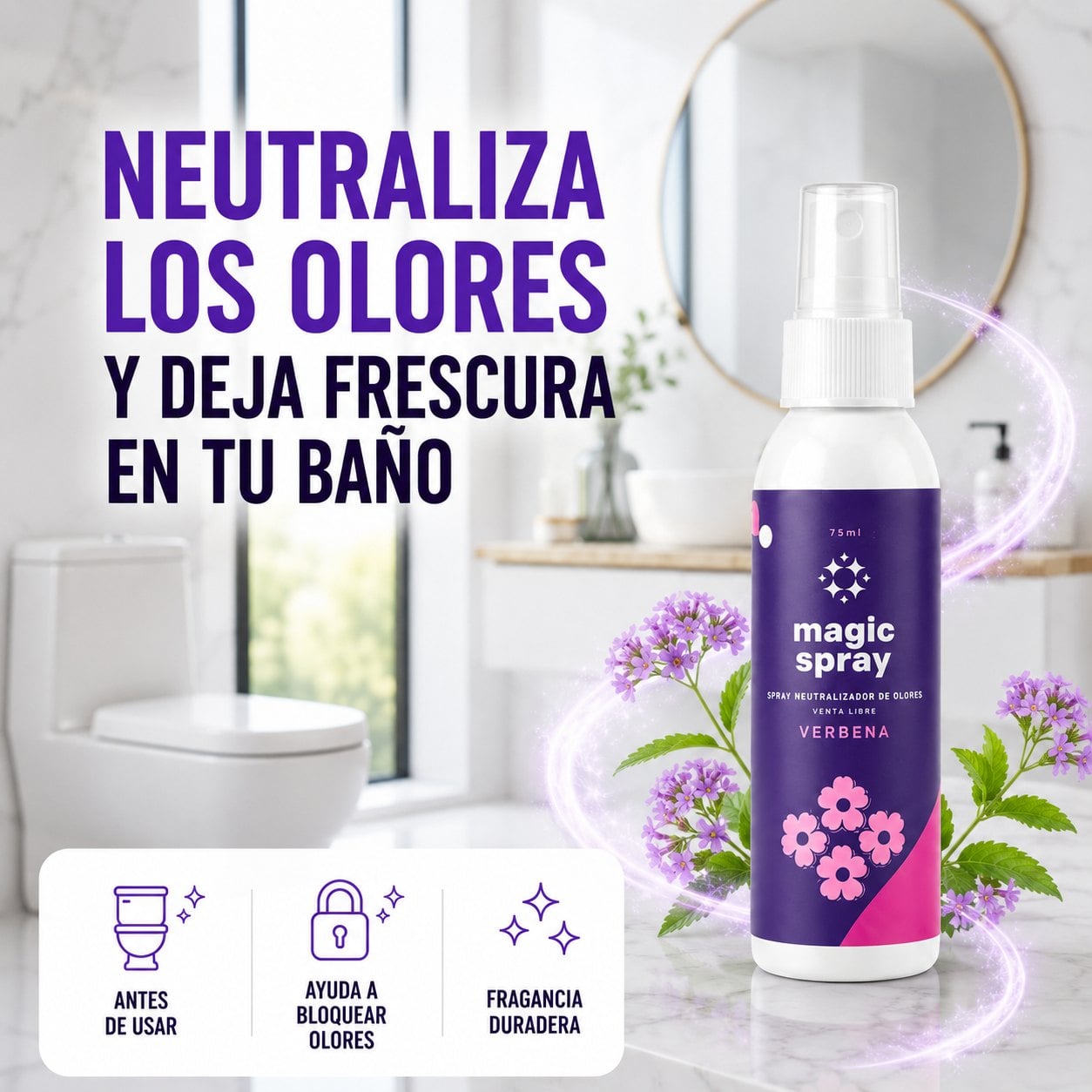 Magic Spray Baño neutraliza los olores y deja frescura en tu baño