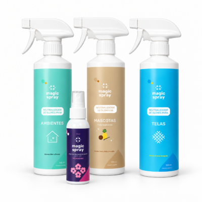 Pack Casa con Mascotas Magic Spray: Ambientes, Mascotas y Telas 500 ml y Baño 75 ml